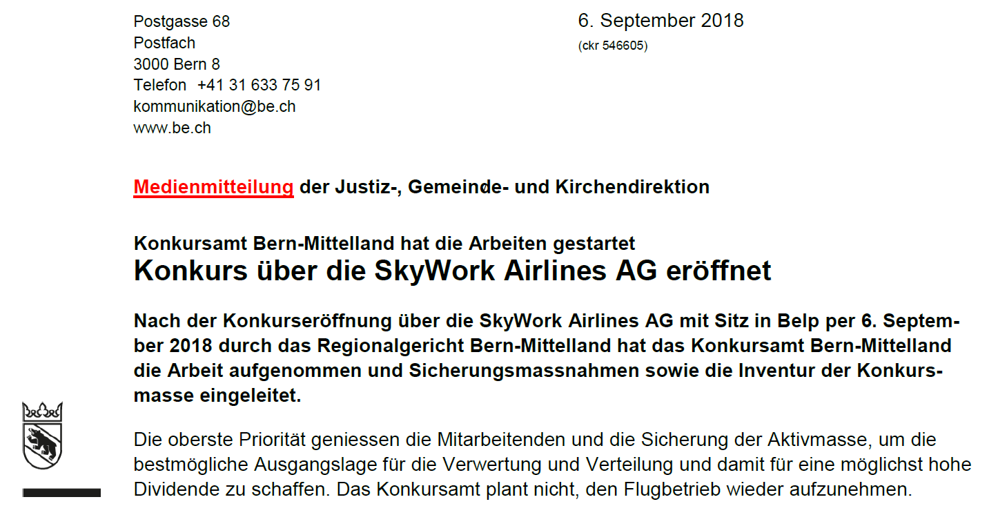 Skywork Airlines Cancelled
